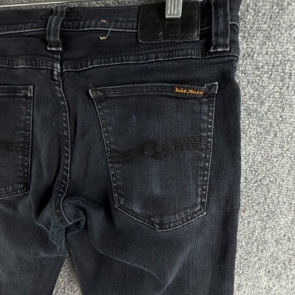 Nudie Jeans Tube Kelly Black Black Cotton Stretch Denim Jeans Adult ACTL 32X32 - Picture 12 of 16